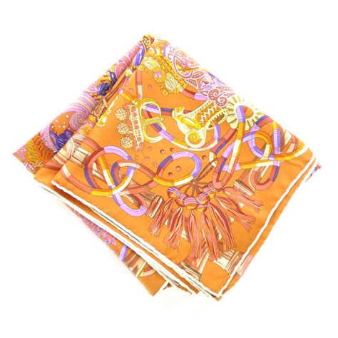 HERMES Silk Au Fil Du Carre Scarf 90